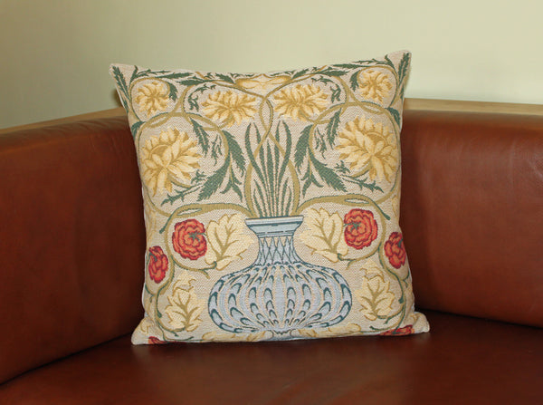 William Morris Flowerpot Tapestry Cushion 18"