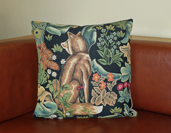 William Morris The Forest Fox Tapestry Cushion 18"