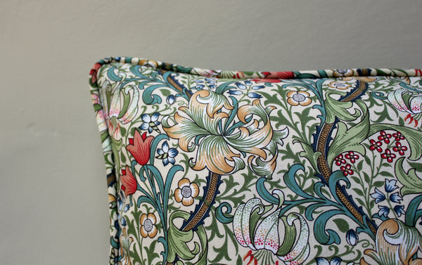 William Morris Golden Lily Piped Edge Cushion Cover