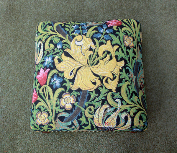 Golden Lily Tapestry Footstool