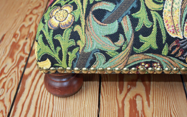 Golden Lily Tapestry Footstool