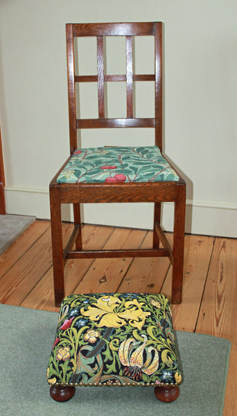 Golden Lily Tapestry Footstool
