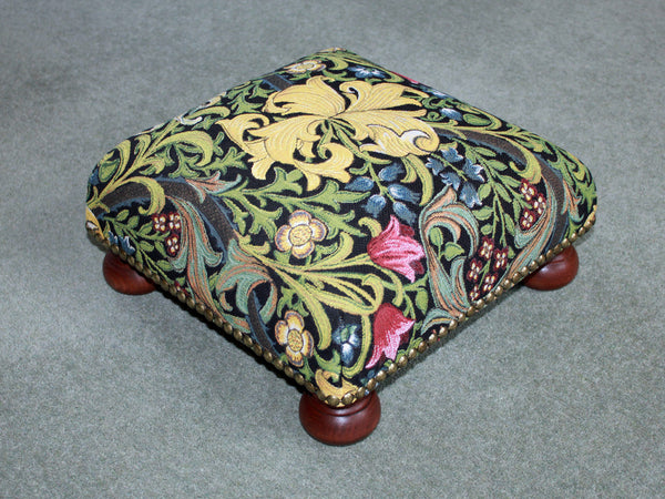 Golden Lily Tapestry Footstool