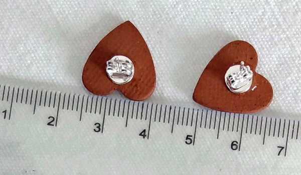 Stockwell Ceramics Strawberry Thief Heart Stud Earrings