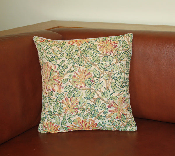 May Morris Honeysuckle Tapestry Cushion 13"