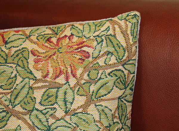May Morris Honeysuckle Tapestry Cushion 13"