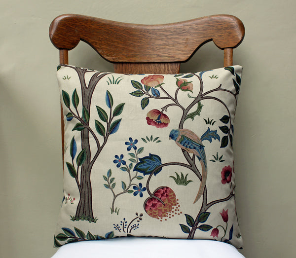 May Morris Kelmscott Tree Cushion: Morris & Co fabric