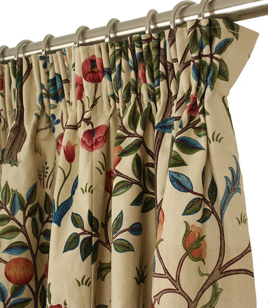 Pair of Kelmscott Tree Lined Curtains 190 cm x 183 cm - Morris & Co. fabric