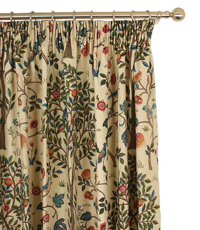 Pair of Kelmscott Tree Lined Curtains 190 cm x 183 cm - Morris & Co. fabric
