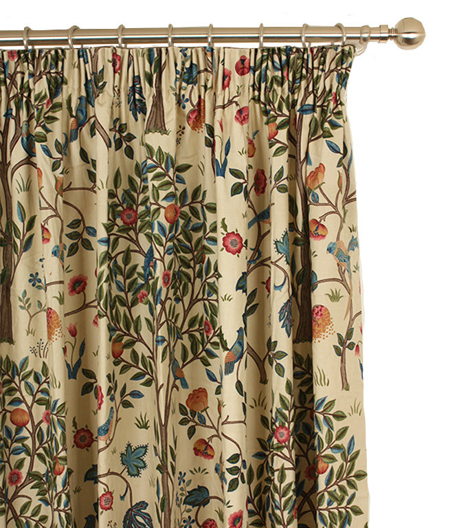 Pair of Kelmscott Tree Lined Curtains in 3 Lengths