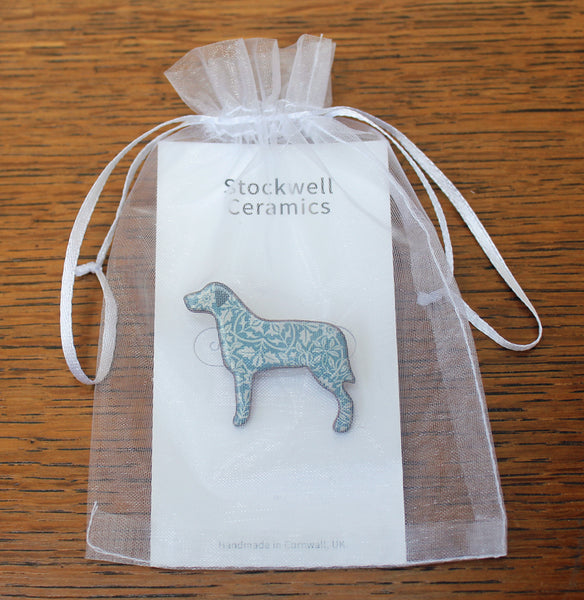 Stockwell Ceramics William Morris Dog Brooch