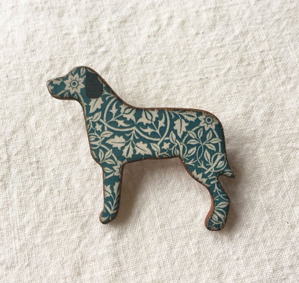 Stockwell Ceramics William Morris Dog Brooch