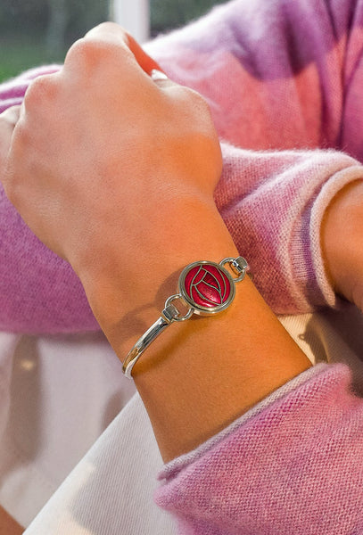 Sea Gems Mackintosh Glasgow Rose Bangle Bracelet: Turquoise or Red