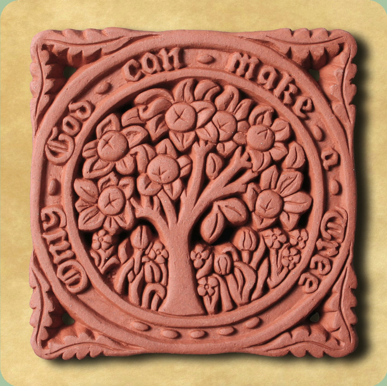 William Morris Orange Tree Decorative Terracotta Wall Tile