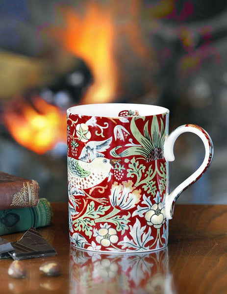 Royal Worcester William Morris Strawberry Thief Red Mug