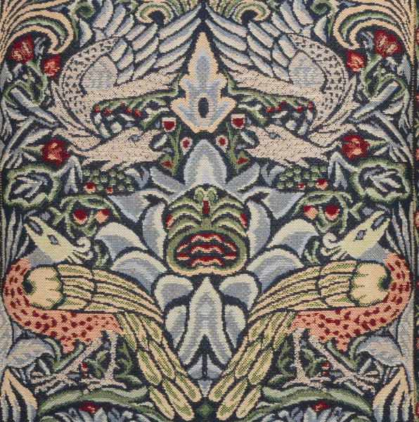 Hines of Oxford William Morris Peacock and Dragon Blue Tapestry Cushion 18"