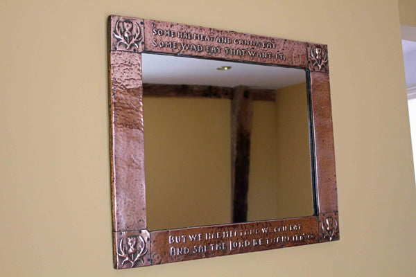 Hammered Copper Arts & Crafts Mirror