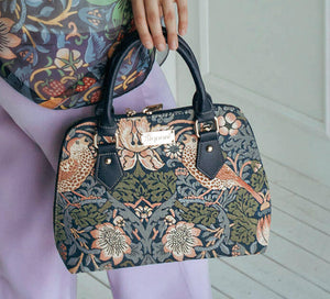 Signare William Morris Strawberry Thief Blue Convertible Bag