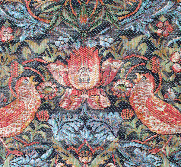 William Morris Strawberry Thief Charcoal Tapestry Fabric