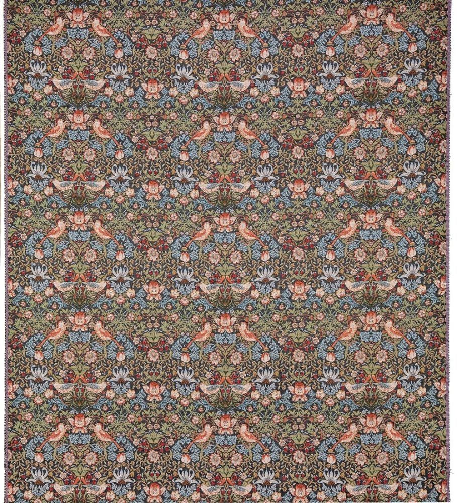 William Morris Strawberry Thief Charcoal Tapestry Fabric