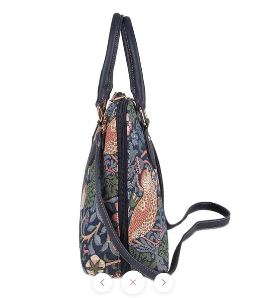 Signare William Morris Strawberry Thief Blue Convertible Bag