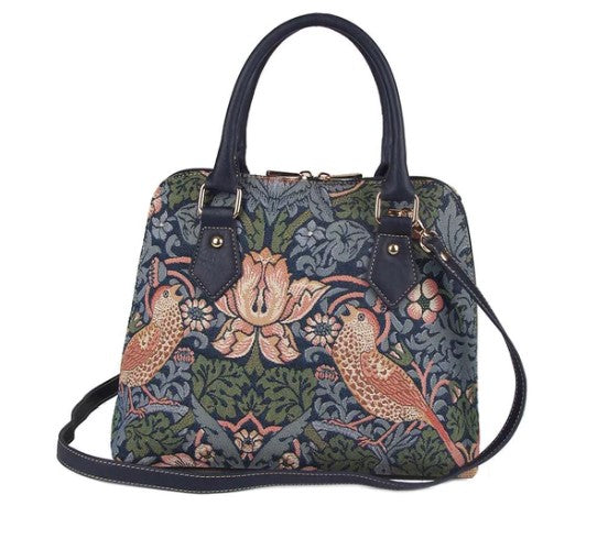 Signare William Morris Strawberry Thief Blue Convertible Bag