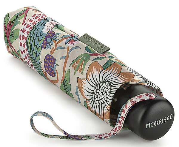 Morris & Co by Fulton Minilite-2 Strawberry Thief Cream Folding Umbrella