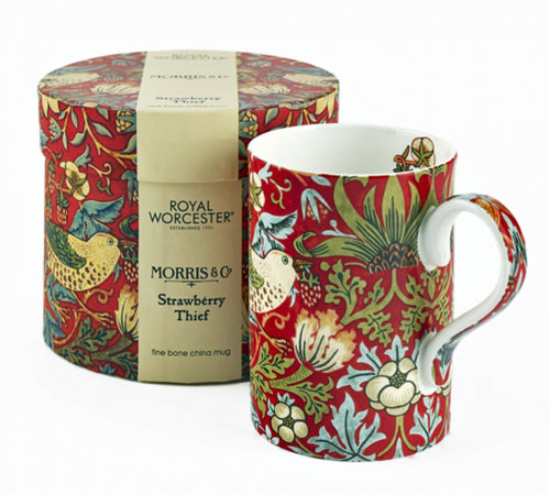 <p>Elegant fine bone china mug in the charming Strawberry Thief red design as part of the Royal Worcester's William Morris range.</p>