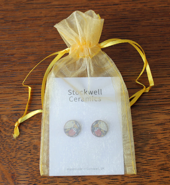 Stockwell Ceramics Strawberry Thief Stud Earrings