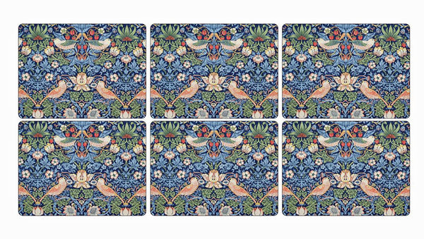 Morris & Co for Pimpernel Strawberry Thief Blue Placemats - Set of 6