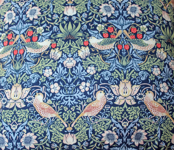 William Morris Strawberry Thief Indigo Piped Edge Cushion Cover