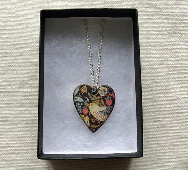 Stockwell Ceramics Strawberry Thief Pendant Necklace