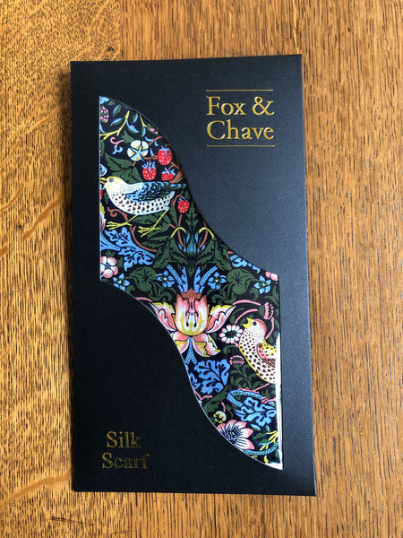 Fox & Chave William Morris Strawberry Thief Silk Scarf