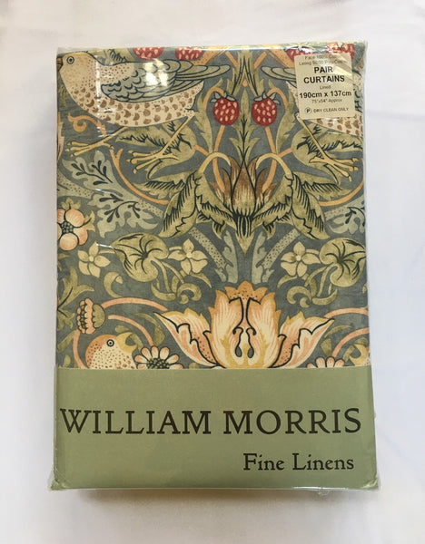 William Morris Strawberry Thief Slate Lined Curtains in 2 lengths - Morris & Co. fabric