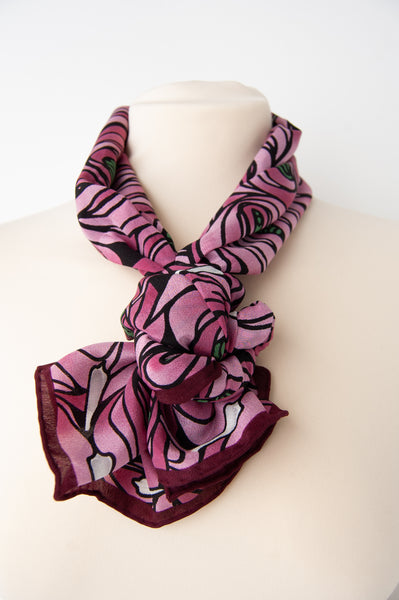 Fox & Chave Charles Rennie Mackintosh Rose & Teardrop Silk Scarf