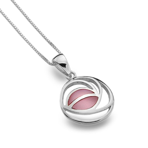 Sea Gems Mackintosh Rose Mother of Pearl Sterling Silver Pendant Necklace