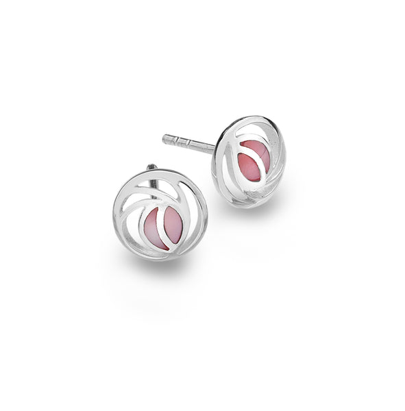 Sea Gems Mackintosh Rose Mother of Pearl Sterling Silver Stud Earrings