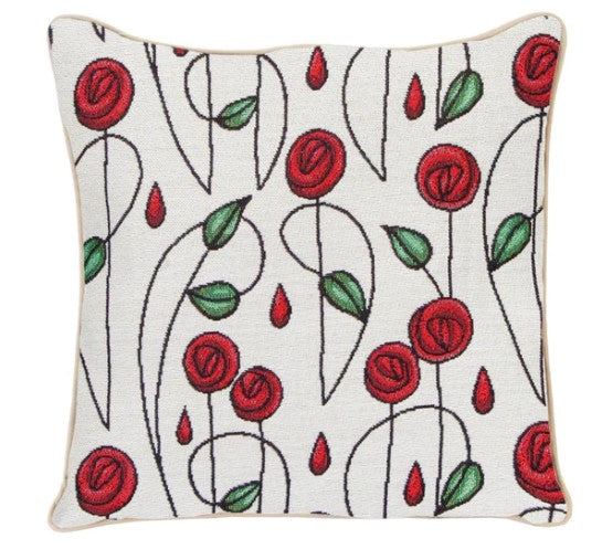 Signare Charles Rennie Mackintosh Simple Rose Filled Cushion 45 cm