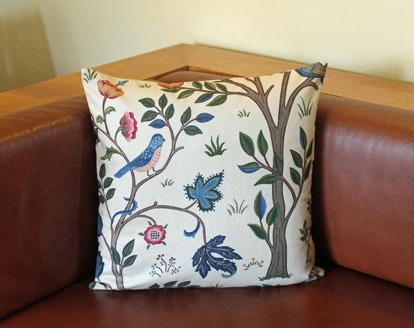 May Morris Kelmscott Tree Cushion: Morris & Co fabric