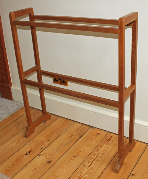 Antique Arts and Crafts Heals Oak Towel Rail - Rare