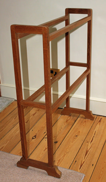 Antique Arts and Crafts Heals Oak Towel Rail - Rare