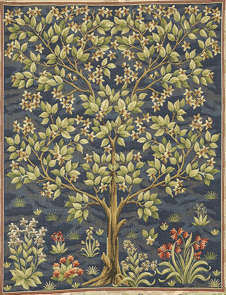 Hines of Oxford Tree of Life Blue Tapestry - 2 sizes
