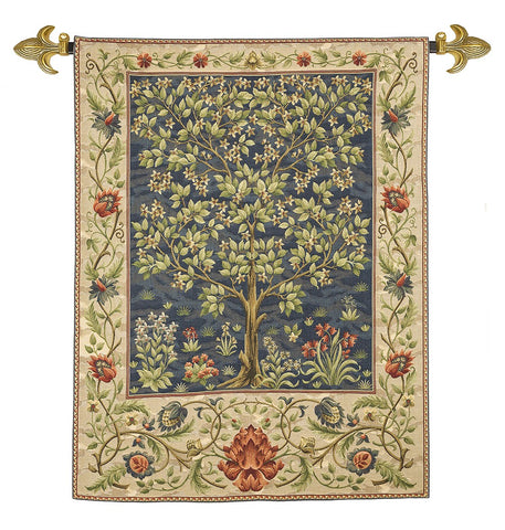 <p>Fine quality cotton jacquard loom woven tapestry in the famous Tree of Life blue design by William Morris.</p>