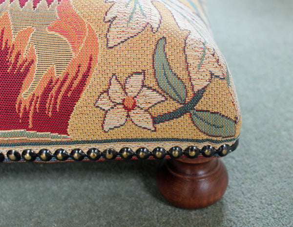 William Morris Flowerpot Tapestry Footstool