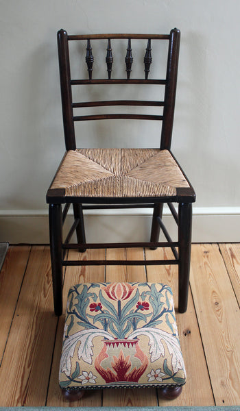 William Morris Flowerpot Tapestry Footstool