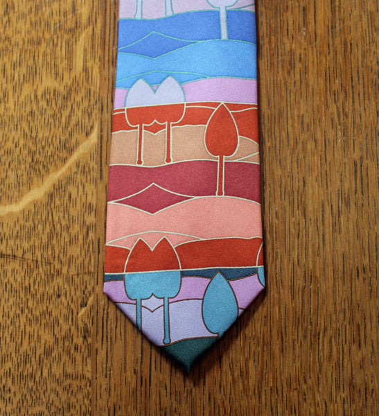 Fox & Chave Voysey Trees Silk Tie