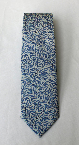 Fox & Chave William Morris Willow Bough Blue Silk Tie