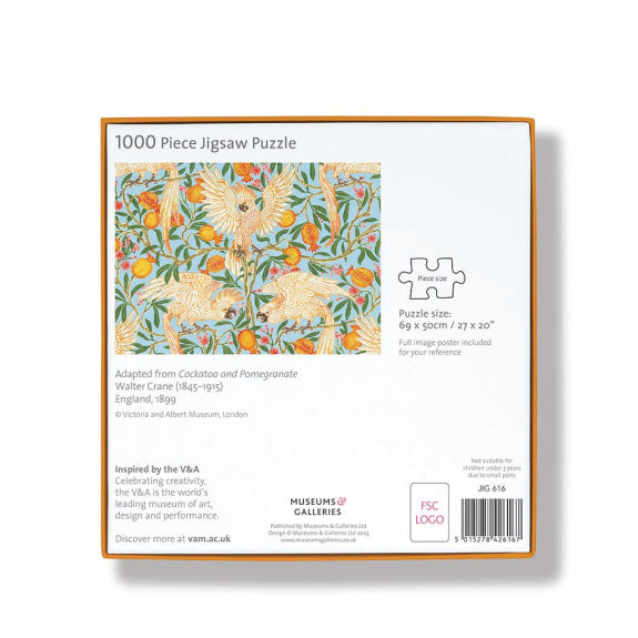 V & A Walter Crane Cockatoo and Pomegranate Jigsaw Puzzle 1000 Pieces