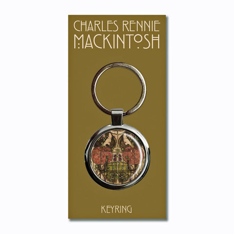 Charles Rennie Mackintosh Wassail Metal Key Ring