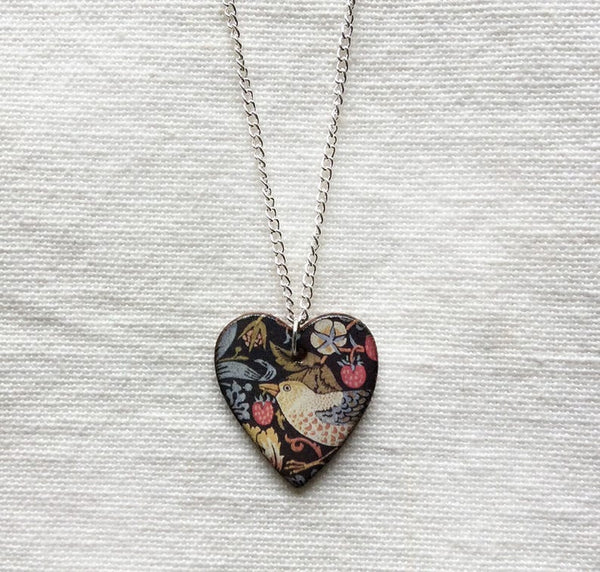 Stockwell Ceramics Strawberry Thief Pendant Necklace